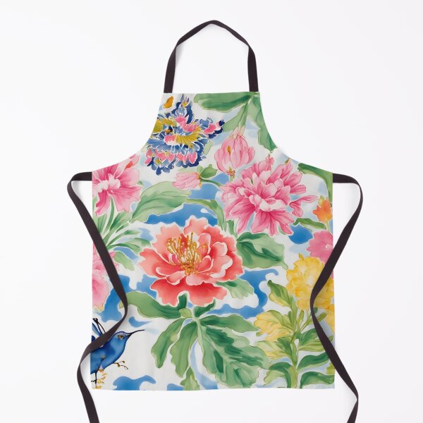 Item preview, Flowers and hummingbirds chinoiserie designed and sold by SophieClimaArt.