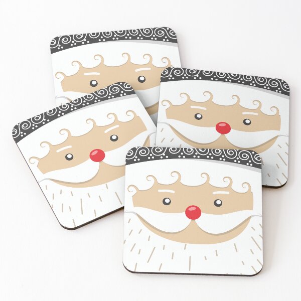 Item preview, christmas greeting card with cute cartoon deer. christmas card with santa claus. vector stock illustration. designed and sold by APHIDAT-TA.