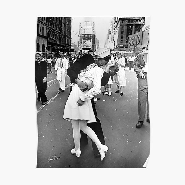 Kissing On VJ Day World War Poster