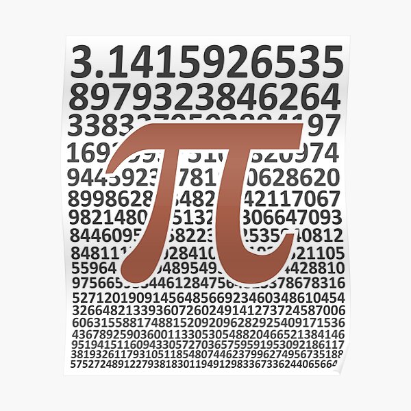 Digits of Pi, Pi Day Math Poster