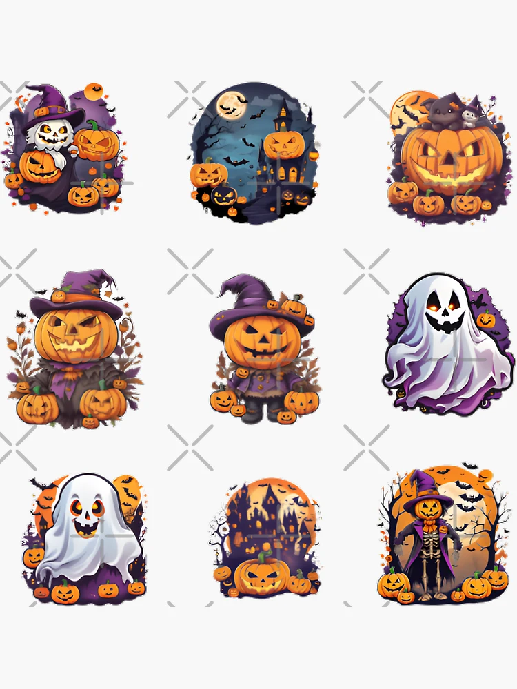 lot of Halloween Stickers  Sticker for Sale by mrlazypl