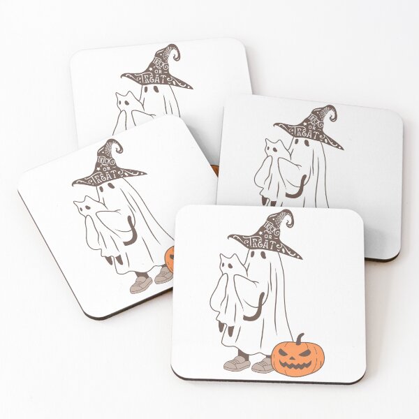 Item preview, Halloween cute ghost and cat designed and sold by ArtAngiTresors.