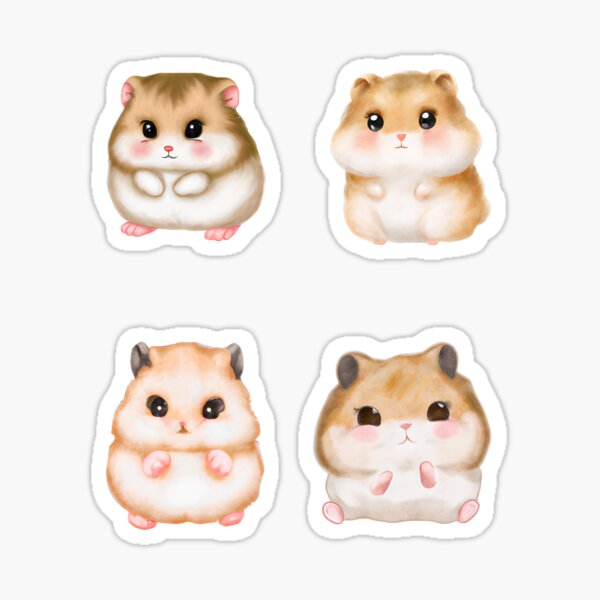 Item preview, Four Cute Hamsters - golden hamster- Cute - Hamster designed and sold by YoStuffs.