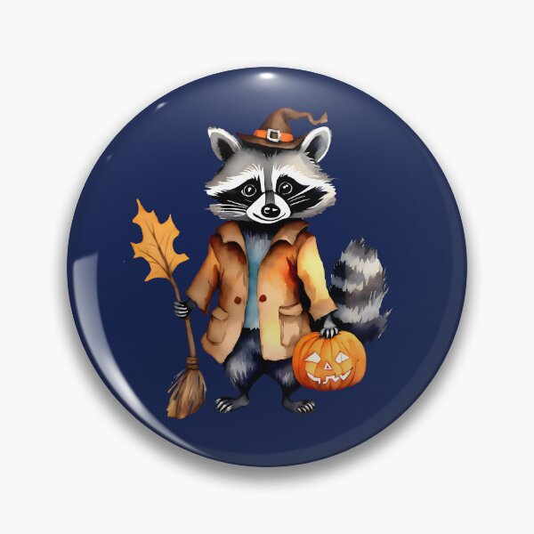 Item preview, Sad Raccoon Carrying a Halloween Pumpkin designed and sold by BloomCatB.