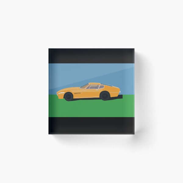 Tropical classic yellow car Acrylic Block