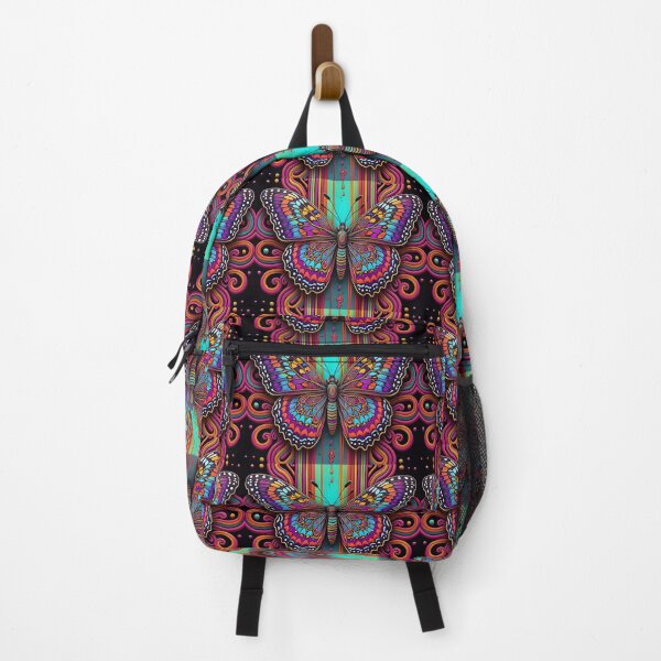 Item preview, An abstract illustration of a colorful butterfly in the style of psychedelic realism designed and sold by AI-Only Creations.