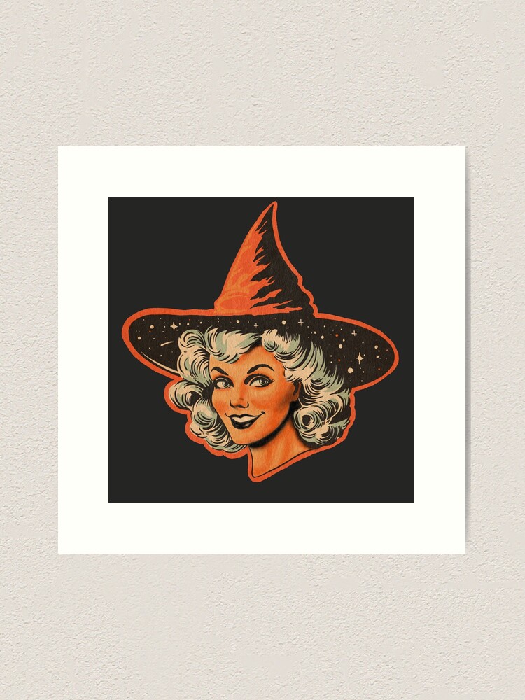 Vintage Halloween Witch Drawing Vintage Witch Png | Retro Halloween
