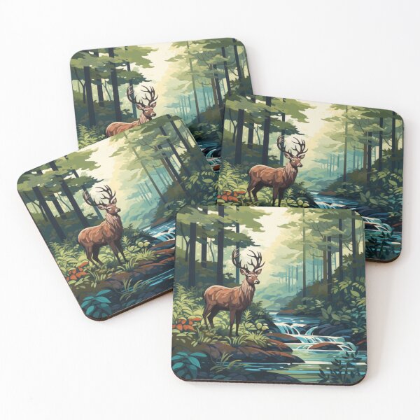 Item preview, Forest Retreat with Deer, Ferns, and a Stream designed and sold by Zoomie-s.