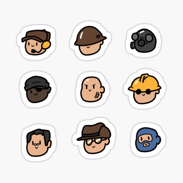 Team Fortress 2 Merc Heads (BLU) Sticker