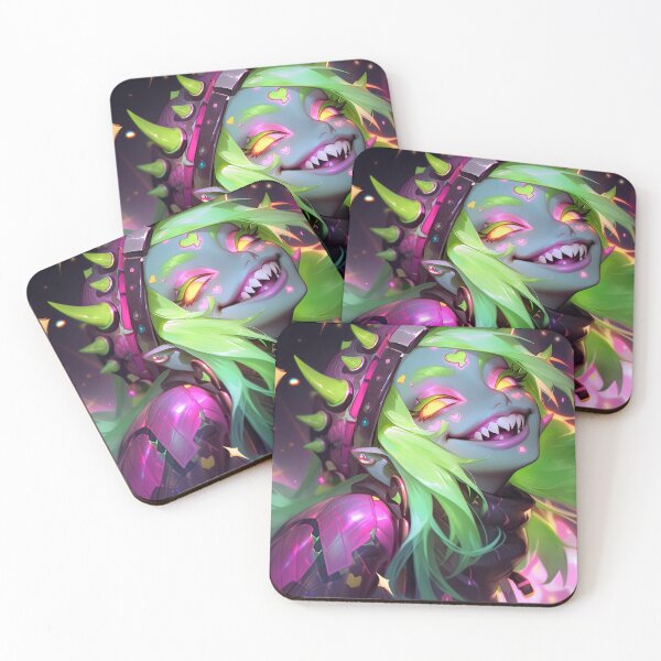 Item preview, Bright Excited Spiky Demon Anime Girl designed and sold by bubblegoth.