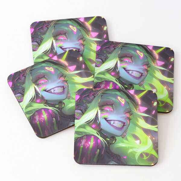 Item preview, Excited Pink and Green Demon Anime Girl designed and sold by bubblegoth.
