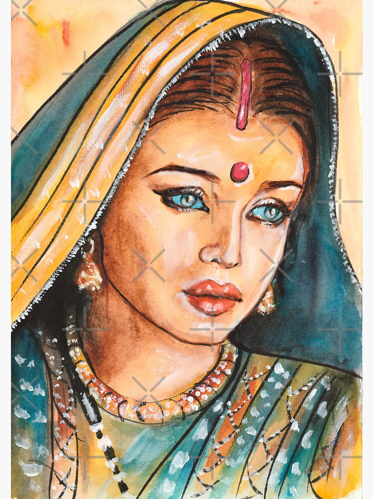 Pencil Color Art Of Beautiful Aishwarya Rai Bachan - Desi Painters