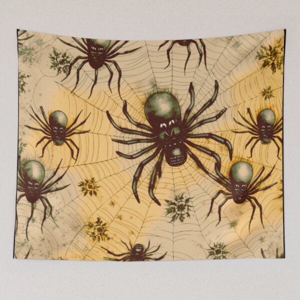 Item preview,  spooky vintage halloween pattern - spider pattern designed and sold by TEEJAMBOREE.