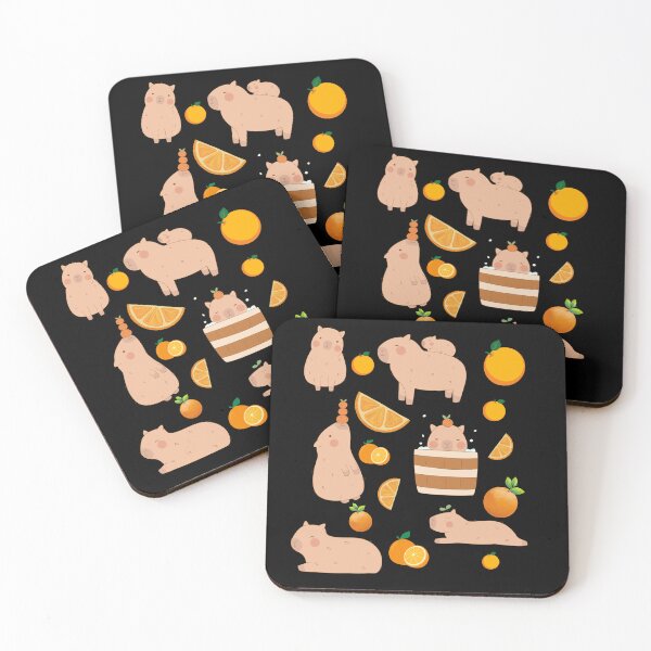 Item preview, Sticker with capybara and oranges designed and sold by S-ZYBI.