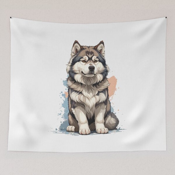 Item preview, Alaskan Malamute Puppy Illustration in Vector Style designed and sold by NordicBadger.