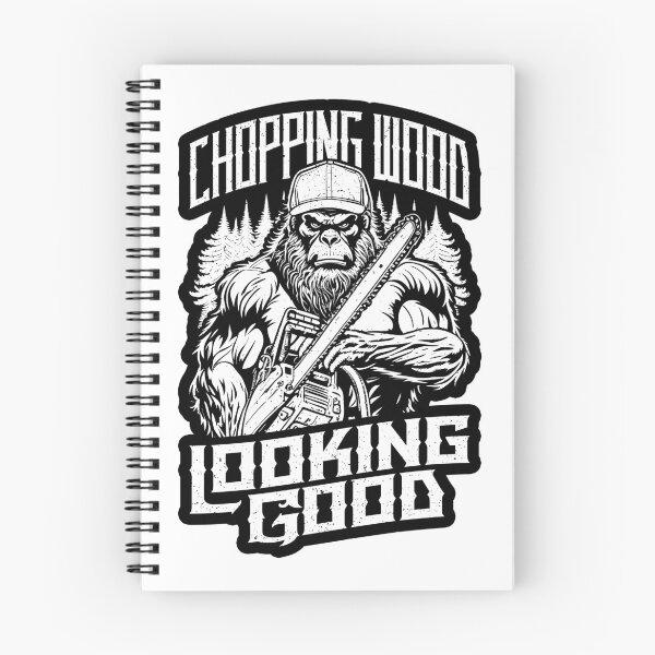 Item preview, Chopping Wood Looking Good Bigfoot Chainsaw Funny Lumberjack designed and sold by GrandeDuc.