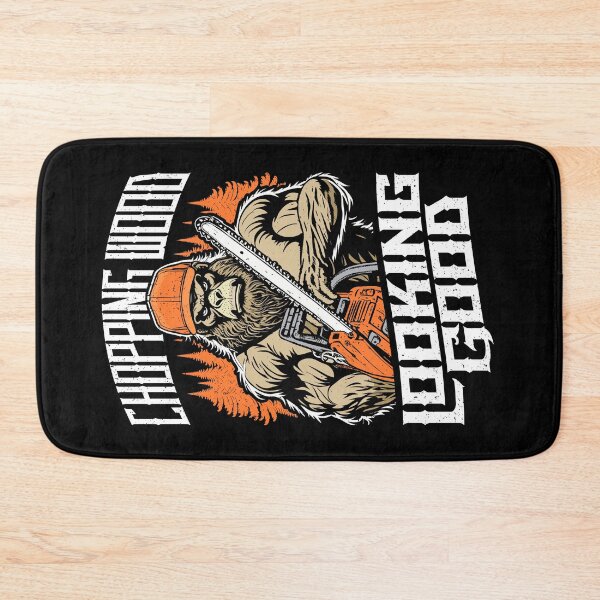 Item preview, Chopping Wood Looking Good Bigfoot Chainsaw Funny Lumberjack designed and sold by GrandeDuc.