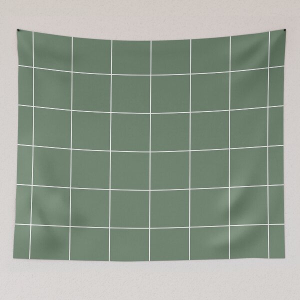 Item preview, Windowpane Check Grid Large (sage green/white) designed and sold by Design Minds Boutique.