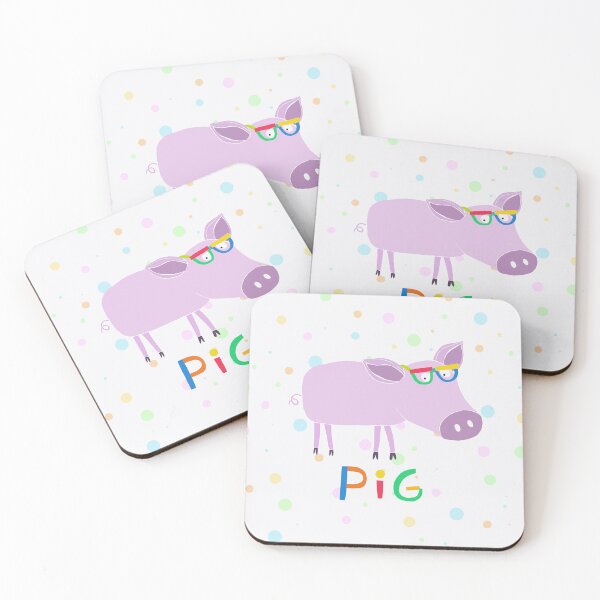 Item preview, Cute Pink Pig With Glasses By Carla Daly designed and sold by Carla Daly.