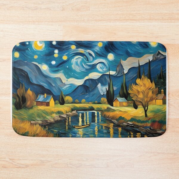 Item preview, Landscape combination with river in the Vincent Van Gogh style designed and sold by mavelperart.