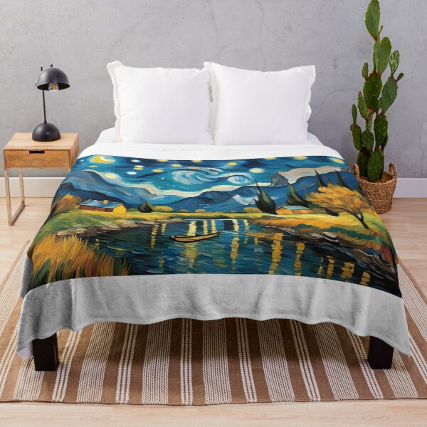 Item preview, Landscape combination with river in the Vincent Van Gogh style designed and sold by mavelperart.