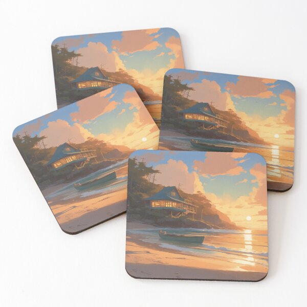 Item preview, Beach House Basking in Sunset designed and sold by designsbyflo.