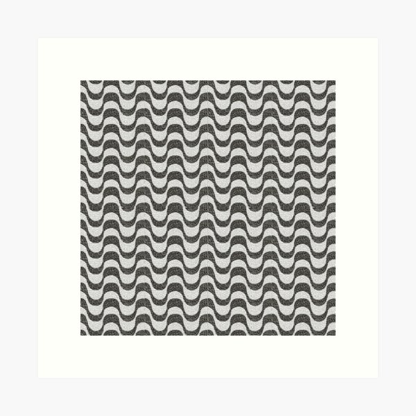 Copacabana Beach Rio de Janeiro - Sidewalk Black and White Portuguese Stone | Art Print
