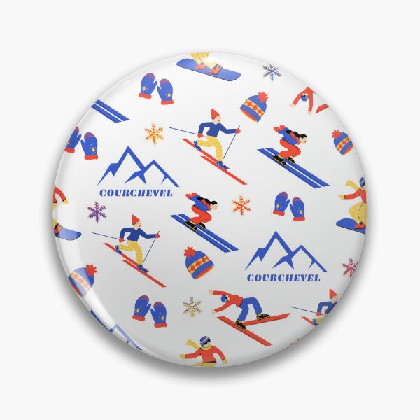 Item preview, Courchevel France Ski Snowboard seamless pattern designed and sold by Vintage-TM.