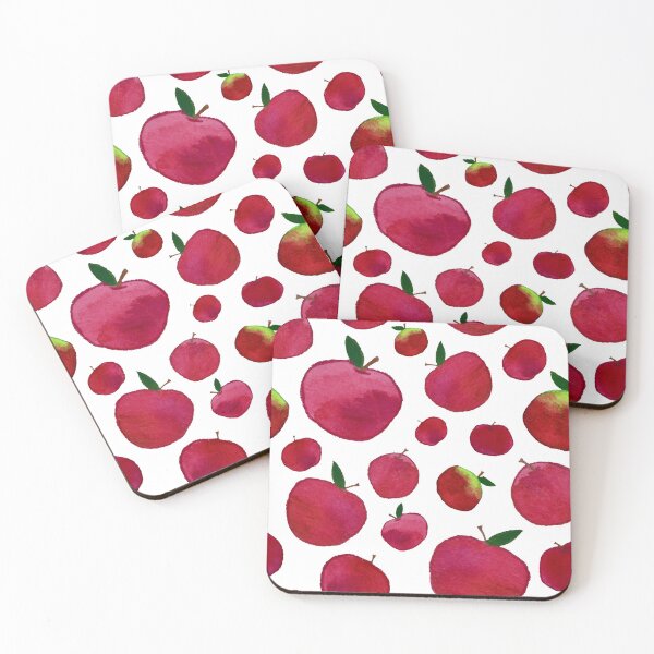 Item preview, Red Watercolor Apple Pattern designed and sold by Melissa Mielke.