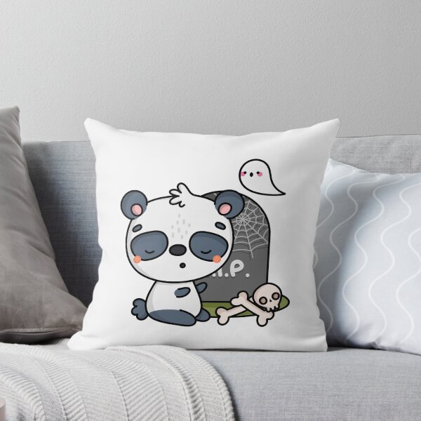 Item preview, Cute Kawaii Halloween Panda Bear with Headstone and skull & bones designed and sold by butterflykissss.