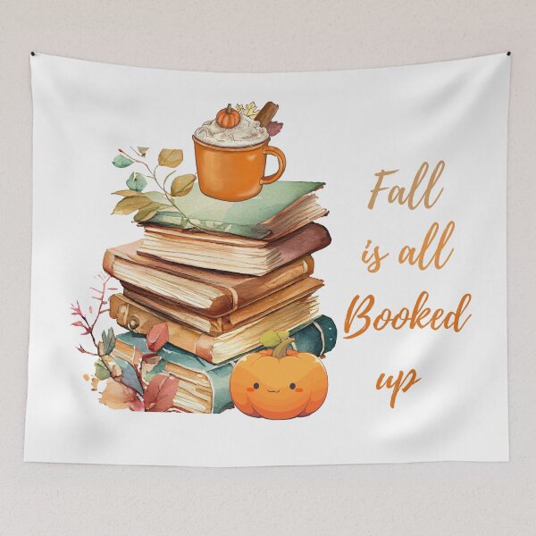 Item preview, fall, coffee and books   designed and sold by Poonam Khabria.