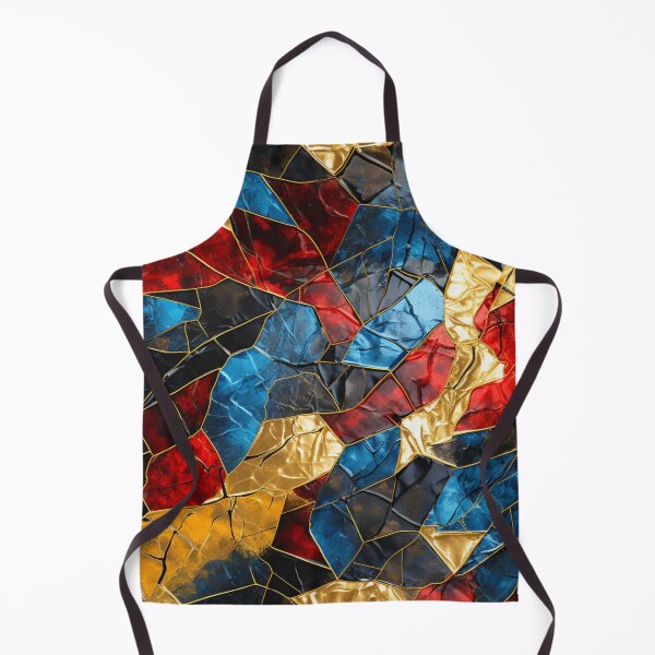 Artikelvorschau, Buntes Fantasiemuster blau gold gelb rot schwarz Ornamente Glas entworfen und verkauft von G-M-Designs.