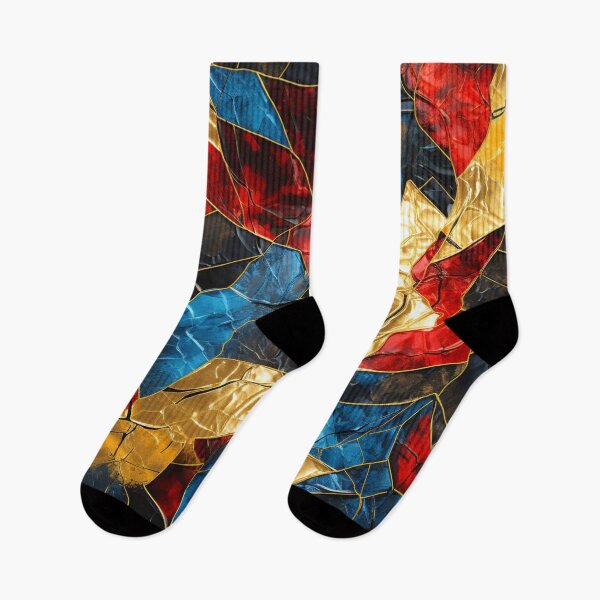 Artikelvorschau, Buntes Fantasiemuster blau gold gelb rot schwarz Ornamente Glas entworfen und verkauft von G-M-Designs.