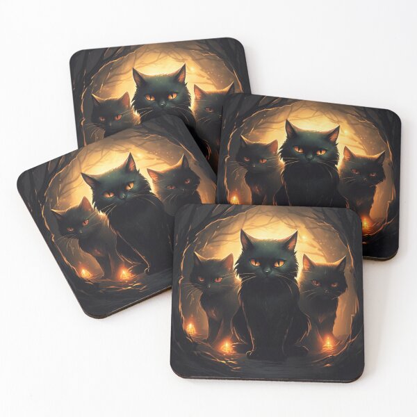 Item preview, Trio of Mysterious Black Cats designed and sold by yourfavdraw.