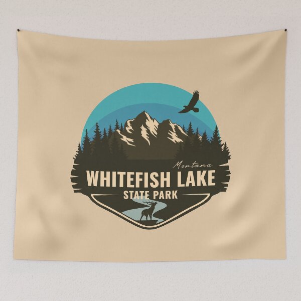 Item preview, Whitefish Lake State Park Montana - MT Badge designed and sold by mountainfad.
