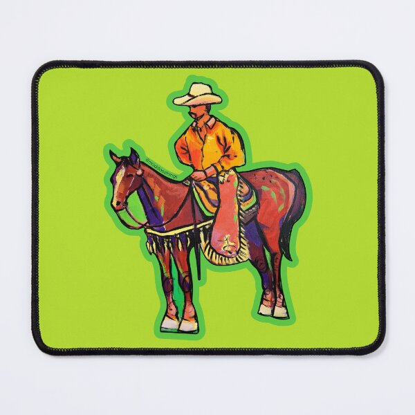 Item preview, Cowboy in Green Watching the Herd designed and sold by Mad World Art Ltd. Co..