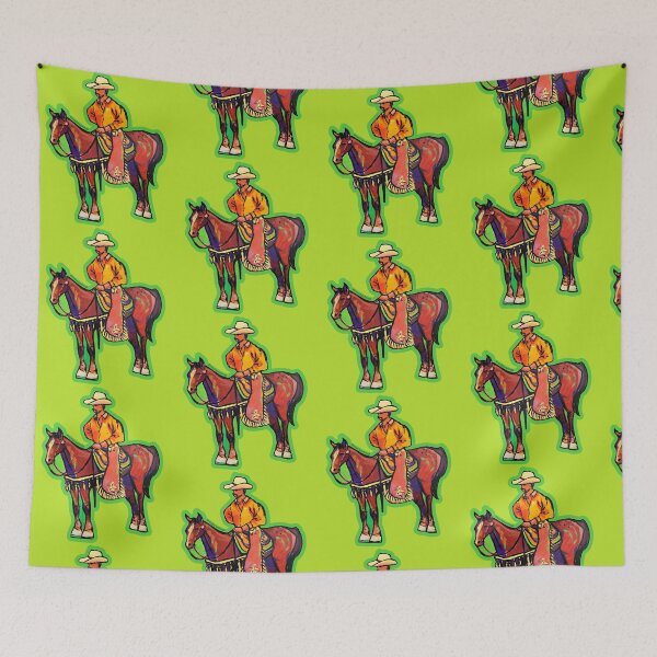 Item preview, Cowboy in Green Watching the Herd designed and sold by Mad World Art Ltd. Co..