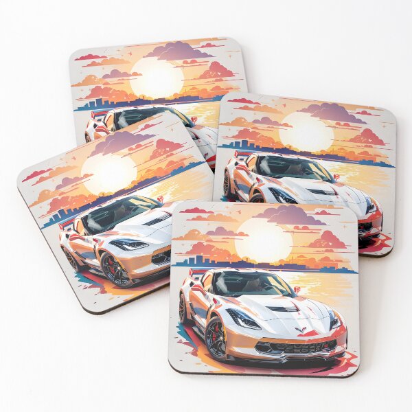 Item preview, Sunset Dreams: Colorful Luxury Sports Car Illustration designed and sold by Ceemko's Vintage Corner.