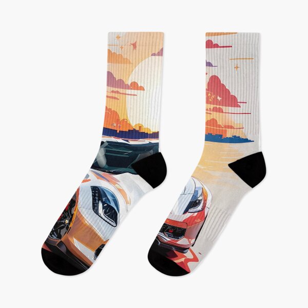 Item preview, Sunset Dreams: Colorful Luxury Sports Car Illustration designed and sold by Ceemko's Vintage Corner.