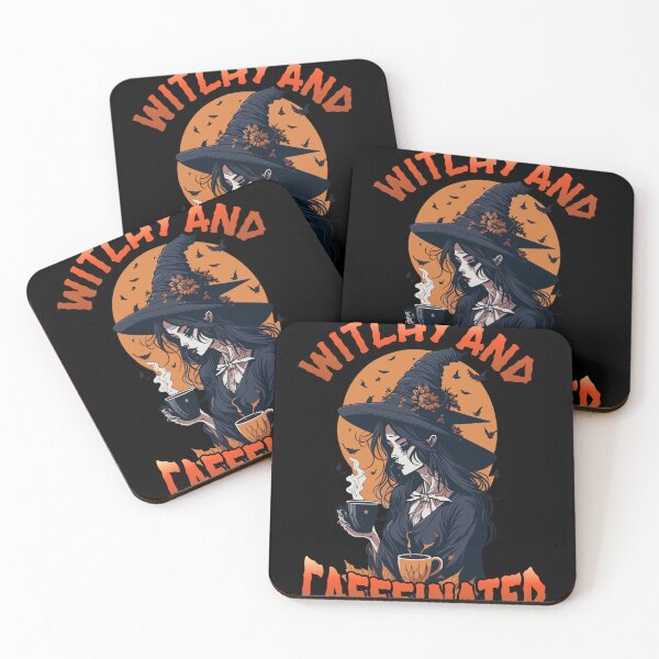Item preview, Witchy and Caffeinated Halloween art designed and sold by LuvleighArt.