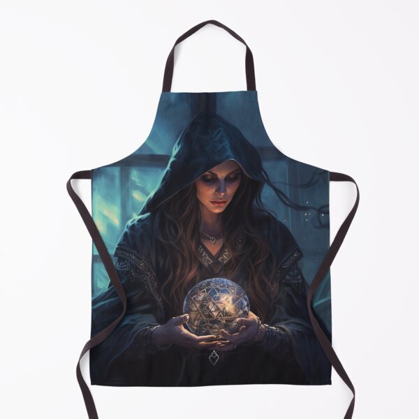Item preview, Wicked Sorceress Casting Spells with Crystal Ball in Dimly Lit Chamber designed and sold by yourfavdraw.