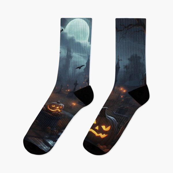 Item preview, Haunted Graveyard with Lighted Pumpkins designed and sold by yourfavdraw.
