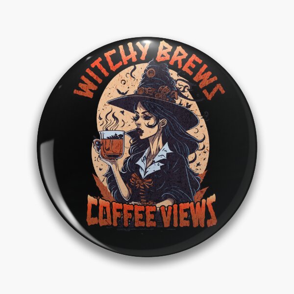 Item preview, Witchy Brews Coffee views Halloween art designed and sold by LuvleighArt.
