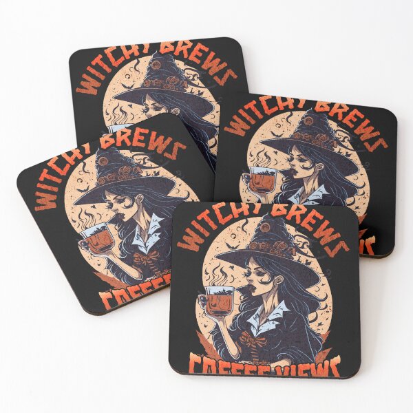 Item preview, Witchy Brews Coffee views Halloween art designed and sold by LuvleighArt.
