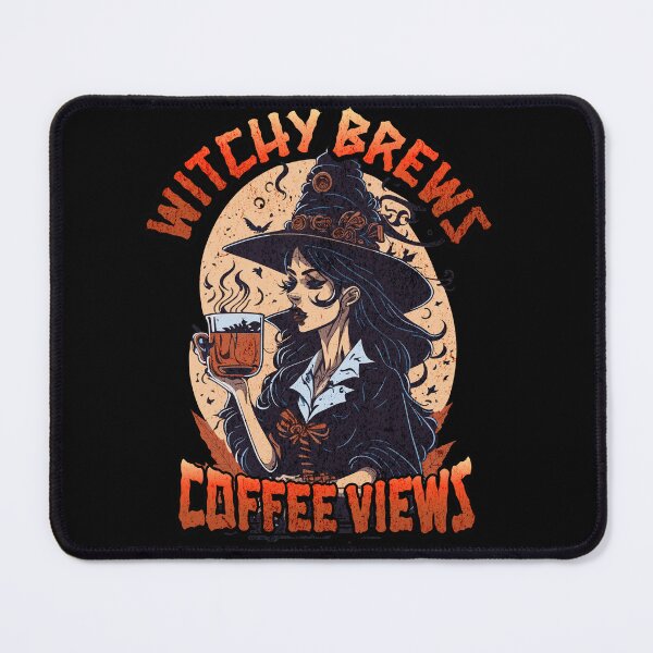 Item preview, Witchy Brews Coffee views Halloween art designed and sold by LuvleighArt.