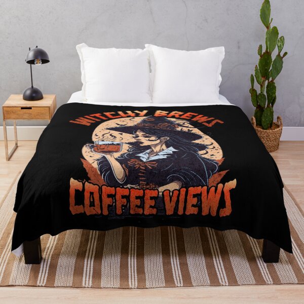 Item preview, Witchy Brews Coffee views Halloween art designed and sold by LuvleighArt.