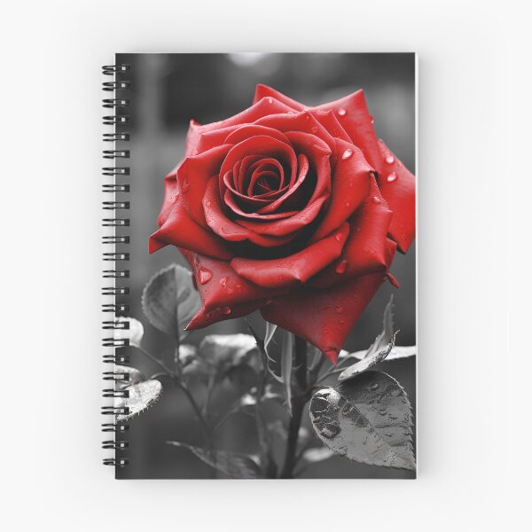 Item preview, Gray scale photo with stunning red rose designed and sold by dcrc.