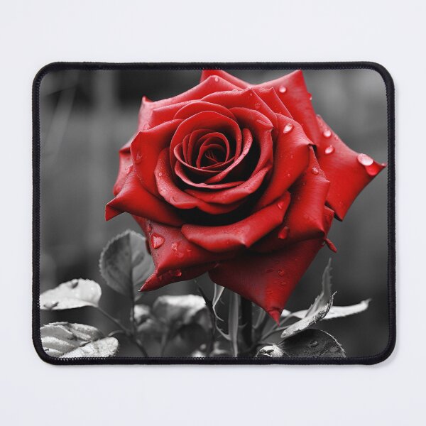 Item preview, Gray scale photo with stunning red rose designed and sold by dcrc.