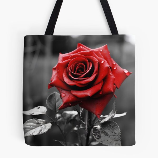 Item preview, Gray scale photo with stunning red rose designed and sold by dcrc.