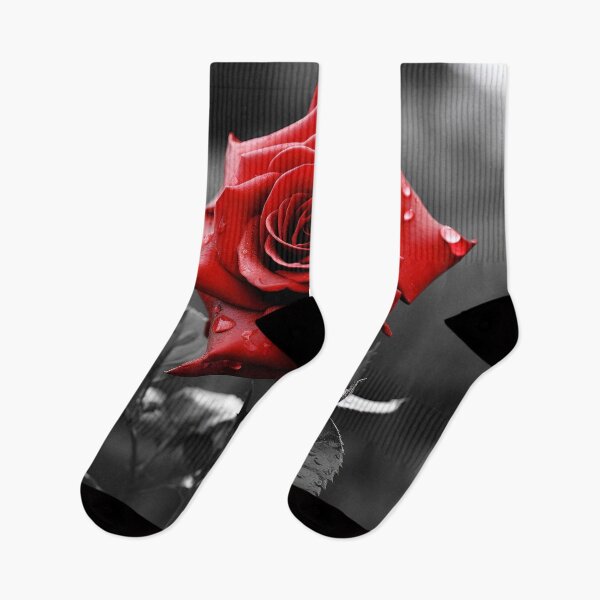 Item preview, Gray scale photo with stunning red rose designed and sold by dcrc.